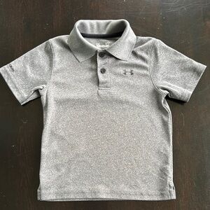 Under Armour Gray Polo Shirt Short Sleeve Heathered